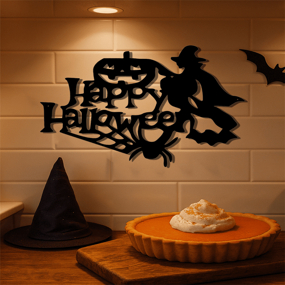 Haunted Vintage Witch Metal Wall Art Gothic Elegance Hanging for Halloween Home Decor