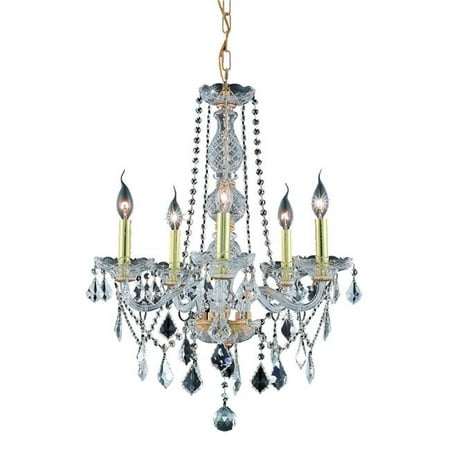 

V7855D21G-RC 26 x 21 in. Verona 5 light Gold Chandelier - Royal Cut Crystals