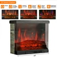 thumbnail image 4 of FAGAGA 59" Electric Fireplaces TV Stands with Charging Station for TVs Up To 70'', LED Entertainment Centers,Dark Rustic Oak, 4 of 8