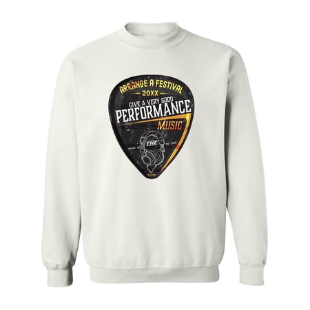 Guitar Pick Vintage Style Sweatshirt Men -Image by Shutterstock Male Small