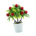 thumbnail image 5 of CoudarTitie Artificial Potted Plants Florals Decor Desktop Decoration Decorative Fake Potted Cherries, 5 of 9