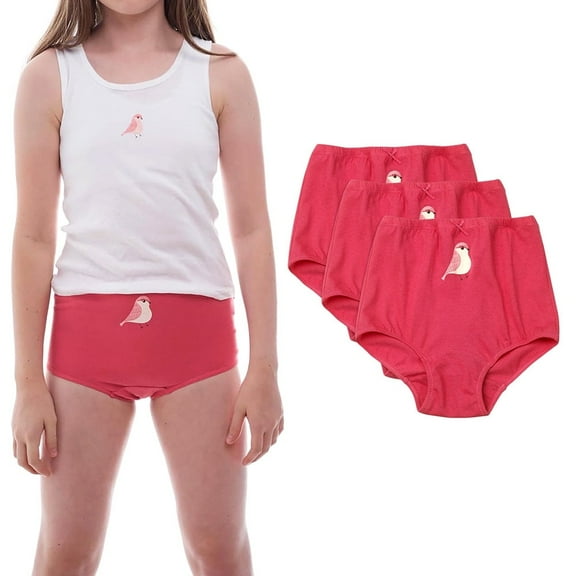 Valair Kids' Cotton Underwear Panties 3-Pack - Soft, Full-Cut Briefs for Little and Teen Girls