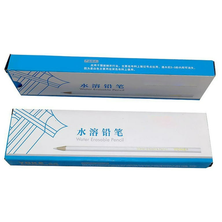 Gegong 12 Pcs Sewing Marking Pencils Water Soluble Tailor's Chalk for Fabric Clothing Cutting Wood-Cased pencil(blue)