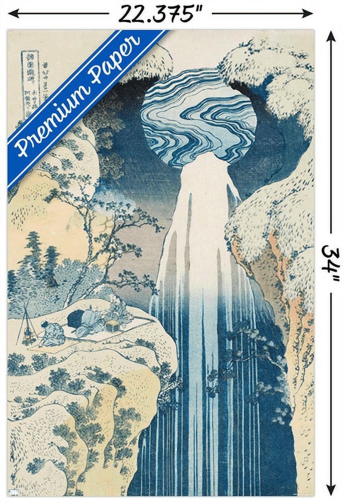 The Amida Waterfall in the Far Reaches of the Kisokaido Road Wall Poster, 22.375" x 34"
