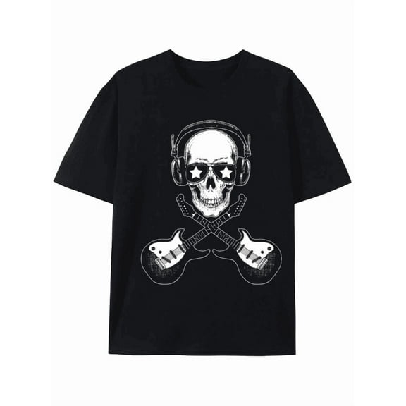 Rockin Skull & Guitars Graphic Tee