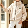 thumbnail image 7 of Gealkoca Girls Fleece Lined Full-Zip Jacket Winter Plush Warm Coats Soft & Cozy Stand-Collar Coat Long Sleeve Soft Outerwear with Pockets 1-12Y, 7 of 7