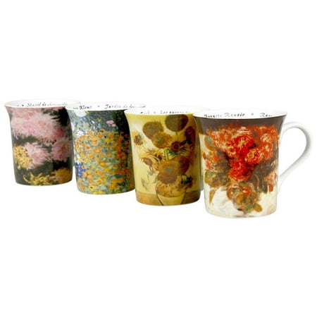 - 4-Pc Assorted Les Fleurs Chez Mug Set