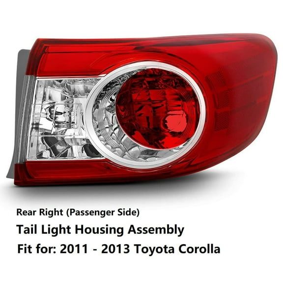 Labwork Tail Light Lamp Housing Assembly TO2805111 Fit for 2011 2012 2013 Toyota Corolla, Rear Right (Passenger Side)