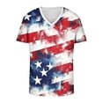 thumbnail image 5 of Thousandth Men's 4th of July T-Shirts Plus Size Flag Graphic V-Neck Tees Summer Breathable Trendy Patriotic Pullover Casual Shirts for Independence Day, 5 of 6