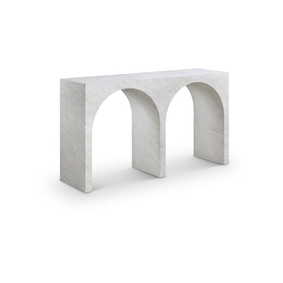 Meridian Furniture Faenza White Marble Finish Console Table