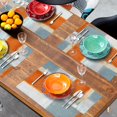 thumbnail image 2 of Grey and Orange Placemats Set of 4,Washable Heat Resistant Non-Slip Gray Placemats for Dining Table Coffee Kitchen Decor Modern Art Farmhouse Cloth Table Mat 12x18 Inch Burnt Dark Orange Place Mats, 2 of 6