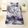 thumbnail image 3 of Manfei Vintage Wildlife Twin Sheets,Rustic Wolves Bedding,Gray,3 Pieces,1 Fitted Sheet and 1 Pillowcase, 3 of 6