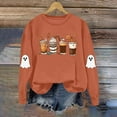 thumbnail image 5 of Jsaierl Women's Halloween Sweatshirts Plus Size Pumpkin Ghost Print Sweatshirt Trendy Crewneck T-shirt Long Sleeve Tunic Pullover Tops Halloween Costumes, 5 of 8