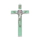 thumbnail image 1 of Figura de crucifijo de aleación de zinc resistente, estatua decorativa de pared, cruz de metal, arte de pared Color acero verde, 1 of 9