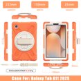 thumbnail image 5 of For Samsung Galaxy Tab A11 2025/Tab A9 2023 Case 8.7 inch (SM-X133/X135/ SM-X110/X115), 360 Hand Strap, Shoulder Strap, Kickstand, Rugged Drop Protection, Coral Orange, 5 of 6