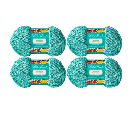 The Pioneer Woman Heathered Velvet Teal Yarn, 77.6 Yards, Pack of 4
