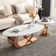 thumbnail image 1 of Mesas de centro modernas, juego de mesa central para sala de estar de diseño lujoso, mesa de centro minimalista, escritorio ovalado único, decoración del hogar, 1 of 4