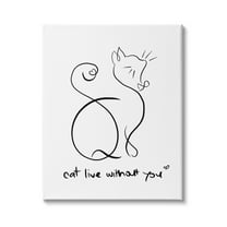Stupell Industries Cat Live Without You Phrase Feline Pet Pun, 16 x 20, Design by Anna Quach