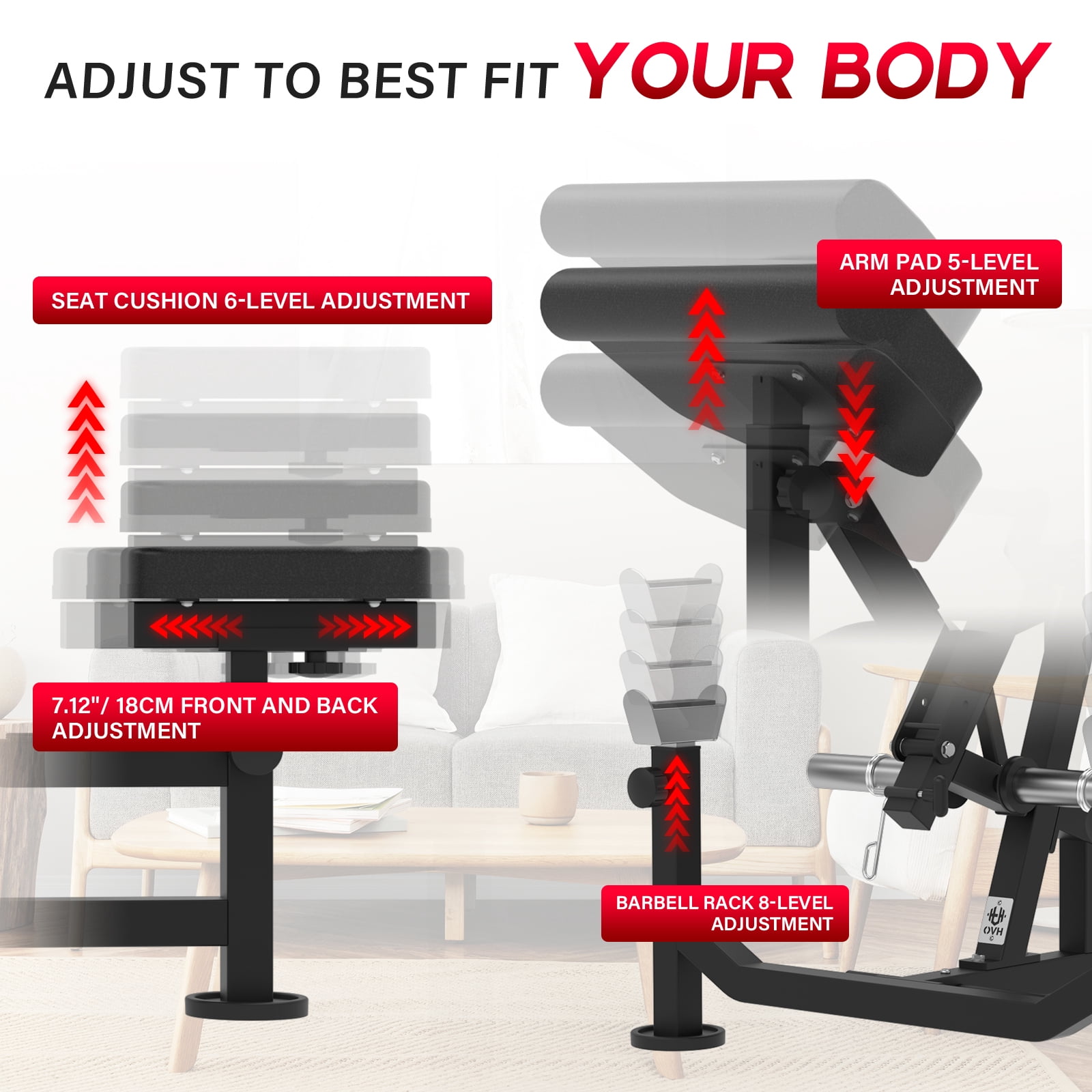 HeeH Preacher Curl Bench: Bicep Training Station for Barbell & Dumbbell Workouts with Lifting Weights Home Gym Equipment Black