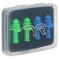 TYR Ergo Flex Ear Plugs 4 Pack (2 Pairs), Blue/Green