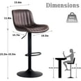 thumbnail image 5 of Kidol & Shellder Soft Bar Stools Set of 2 Brown Adjustable Swivel Barstools with Back, 5 of 5