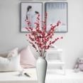 thumbnail image 2 of WMTOKK Artificial Plum Blossom Branch, Fake Peach Blossom Stem For Indoor Home Decoration, Floral Arrangement, Vase Display (Red), 2 of 6
