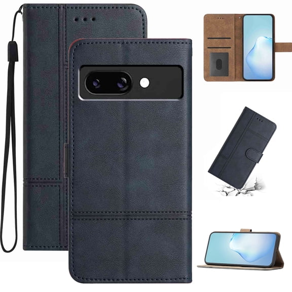 Wallet Case for Google Pixel 8 with Credit Card Holder, Flip Stand, Magnetic Clasp, Folio PU Leather Phone Cover, Shockproof Full Body Case for Google Pixel 8, Blue
