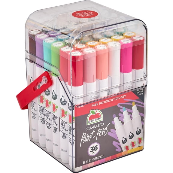 Apple Barrel Multi-Surface Oil-Based Paint Pens, Medium Tip, 36 Piece