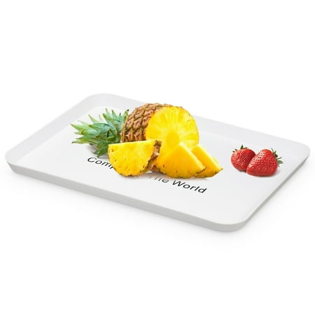 Plastic Fruit Tray Plastic Tray Serving Tray Simple Fast Food Tray Shallow Tray PP Tray Small Sturdy Tray Fruit Platter Rectangular Tray ()