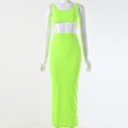 thumbnail image 1 of Women's Suspender Skirt Two Piece Set High Waist A-Line Long Skirt Splicing Street Fashion Sleeveless U-Neck Dress S M L XL, 1 of 4