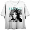 thumbnail image 4 of Whitney Houston Classic Photo Print Crew Neck Short Sleeve Women's White Crop T-shirt-Medium, 4 of 7