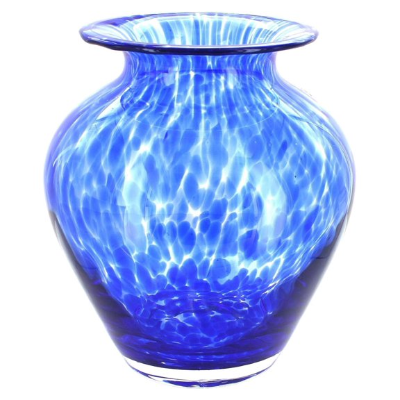 Blue Rose Polish Pottery Cobalt Confetti Glass Vase