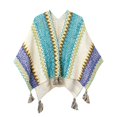 thumbnail image 5 of MSJUHEG Women's Crochet Poncho Cardigan 3/4 Sleeve Shirts Swimsuit Coverups Lightweight Cardigans Summer Cardigan Shiny Mesh Top Sheer Thin Cardigan Bolero Shrug Plus Size Cardigan Silver One Size, 5 of 6