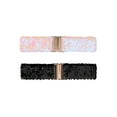 thumbnail image 1 of Cinturones anchos de cintura de INSPIRE CHIC para mujeres con hebillas entrelazadas, cinturones elásticos brillantes de 2 piezas Carnation, 1 of 6