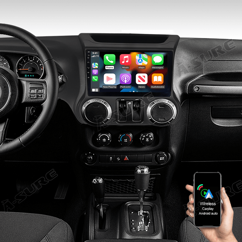 Android Radio Stereo for Jeep Wrangler JK 2015-2017, 2+32G Wireless Carplay  