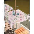 thumbnail image 2 of Outdoor Tablecloths with Umbrella Hole & Zipper, Pink Spring Floral 54x54 Inch Square Tablecloths, Flowers Botanical Elegant Pastoral Waterproof Table Cloth, Patio/Pool/Picnic Table Covers, 2 of 8