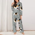 thumbnail image 2 of Saiise Funny Beagle Active Dog Print Women Soft Pajama Sets,Long Sleeve Sleepwear Button Up 2-Piece Pjs Lounge Sets-Medium, 2 of 7