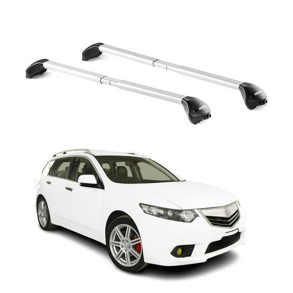 OMAC Roof Rack Cross Bars For Acura TSX 2011-2014 Silver Luggage Carrier 2 Pcs