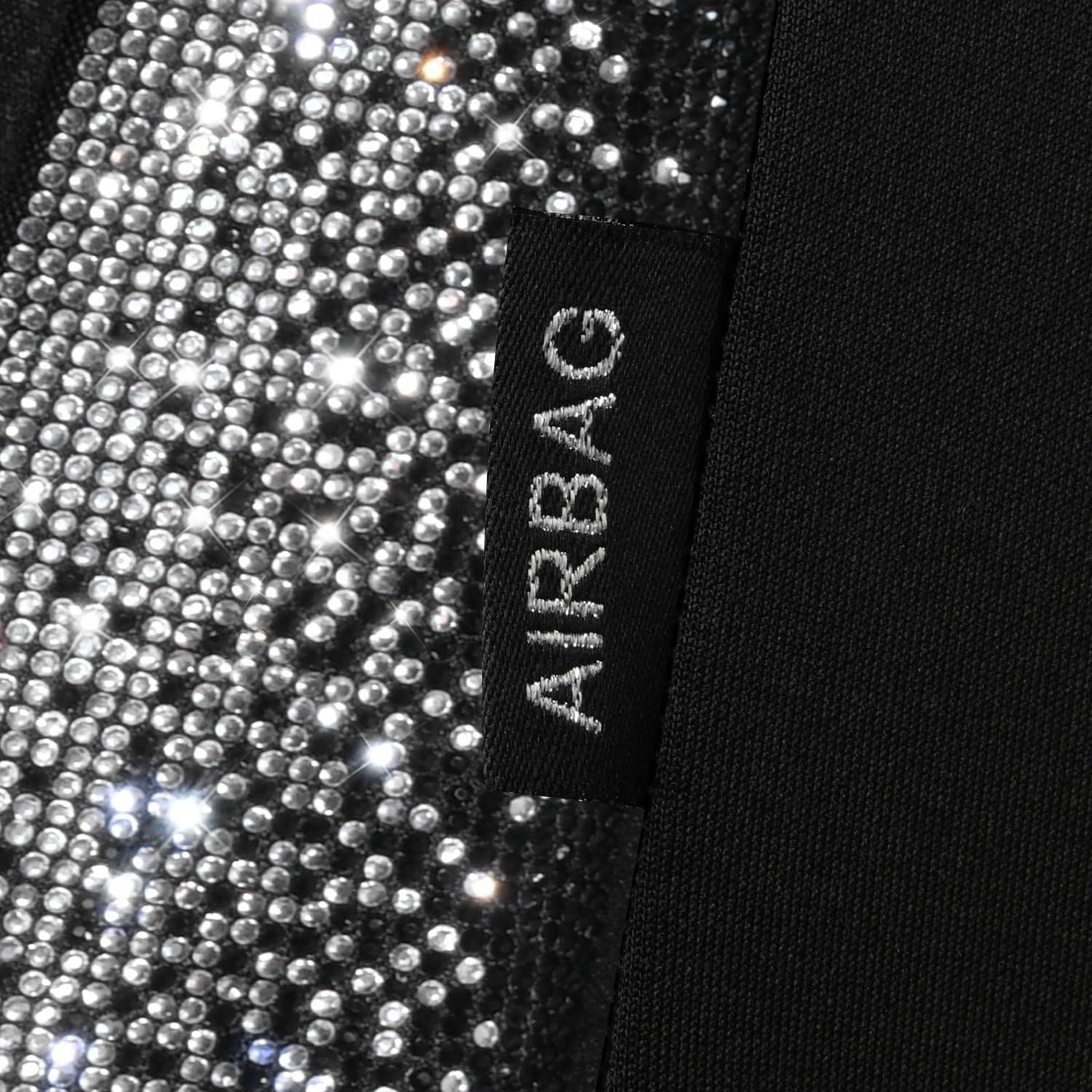 CAR GRAND Bling diamond leather automotive seat covers front pair water proof shining glitter sparkly crystal rhinestone universal armrest fit girl woman lady silver