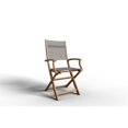 thumbnail image 2 of Pemberly Row Modern Teak Outdoor Folding Armchair in Taupe Dura-Sling Fabric, 2 of 5