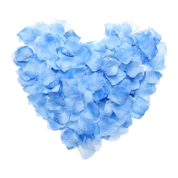 Uxcell 1000 piezas de pétalos de rosa artificiales, pétalos de flores de seda falsa para decoración de bodas, fiestas, propuestas y aniversarios, azul