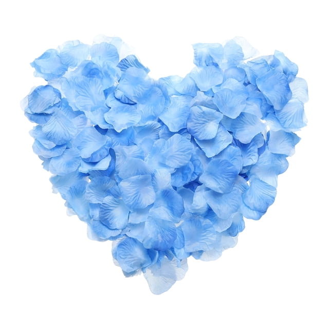 Uxcell 1000 piezas de pétalos de rosa artificiales, pétalos de flores de seda falsa para decoración de bodas, fiestas, propuestas y aniversarios, azul