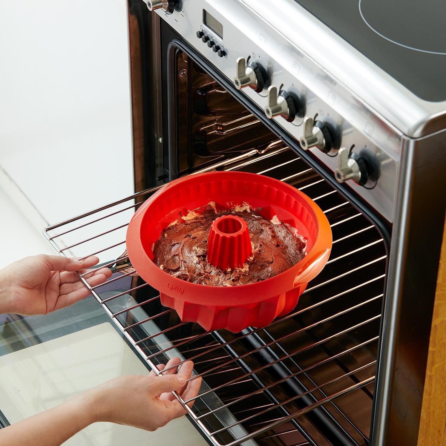 Moule à savarin profond Lekue de 22 cm en noir