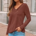 thumbnail image 5 of SUNBS Long Sleeve Shirts for Women Tunic V Neck Button Top Dressy Casual Business Blouses, 5 of 9