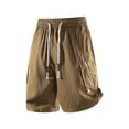 thumbnail image 4 of Cargo Shorts for Men Summer Casual Elastic Waist Loose Fit Breathable Knee Length Work Shorts with Pockets, 4 of 5
