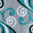 thumbnail image 6 of BizChair Area Rug Modern Contemporary Design 1100 Turquoise Grey White Black (2 Feet 4 Inch X 11 Feet) Runner, 6 of 6