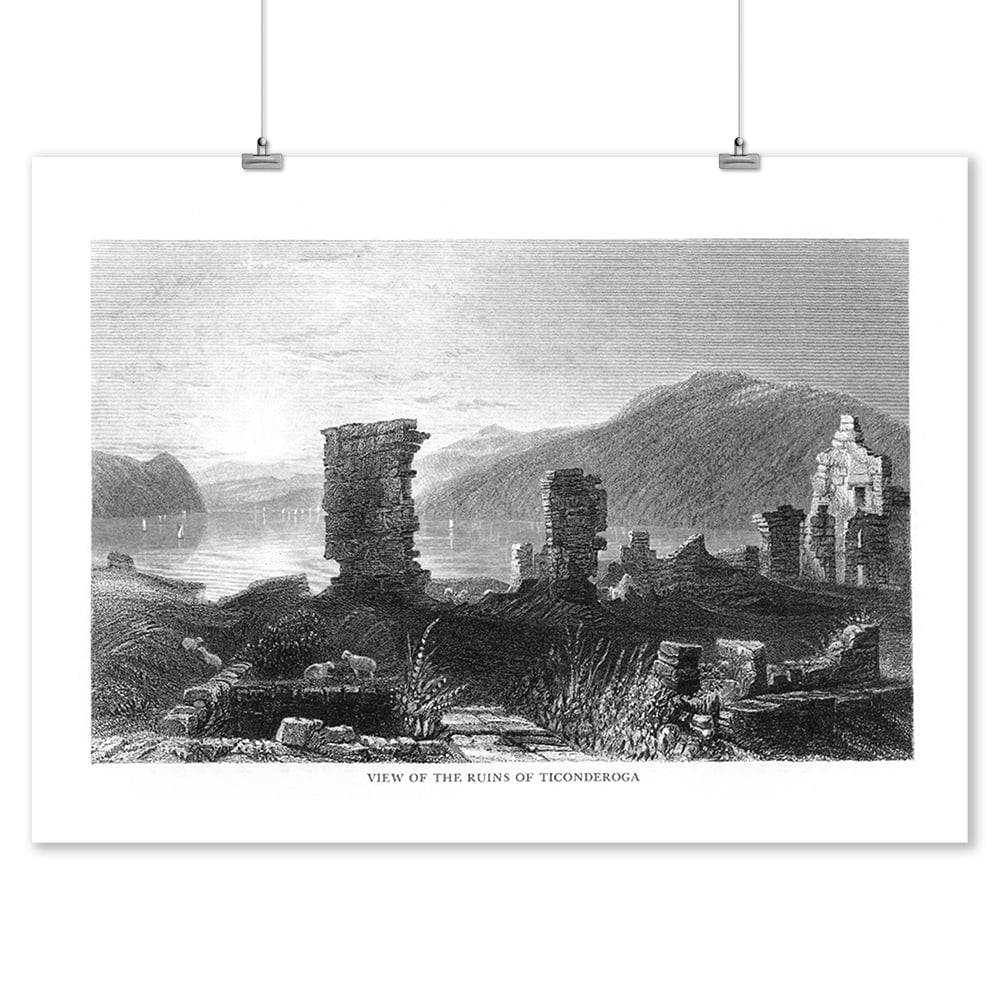 Ticonderoga, New York View of the Fort Ticonderoga Ruins (9x12 Art
