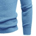 thumbnail image 4 of Miluxas Crewneck Sweaters for Men Slim Fit Long Sleeve Pullover Sweater Ribbed Knitted Lightweight Tops Blue, 4 of 6