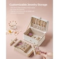 thumbnail image 5 of SONGMICS Joyero, Organizador de Joyas de 2 Capas, Joyero de Viaje, Almacenamiento de Aretes Versátil y Portátil, para Accesorios Más Grandes, Regalos para Mujeres y Niñas, Blanco Nube UJBC166W01, 5 of 5