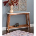 thumbnail image 2 of Pemberly Row Transitional Mango Wood and Marble Console Table in Brown, 2 of 15